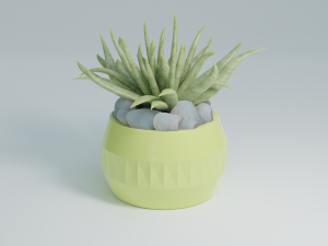 3D House plant in a green vase Modèle 3D