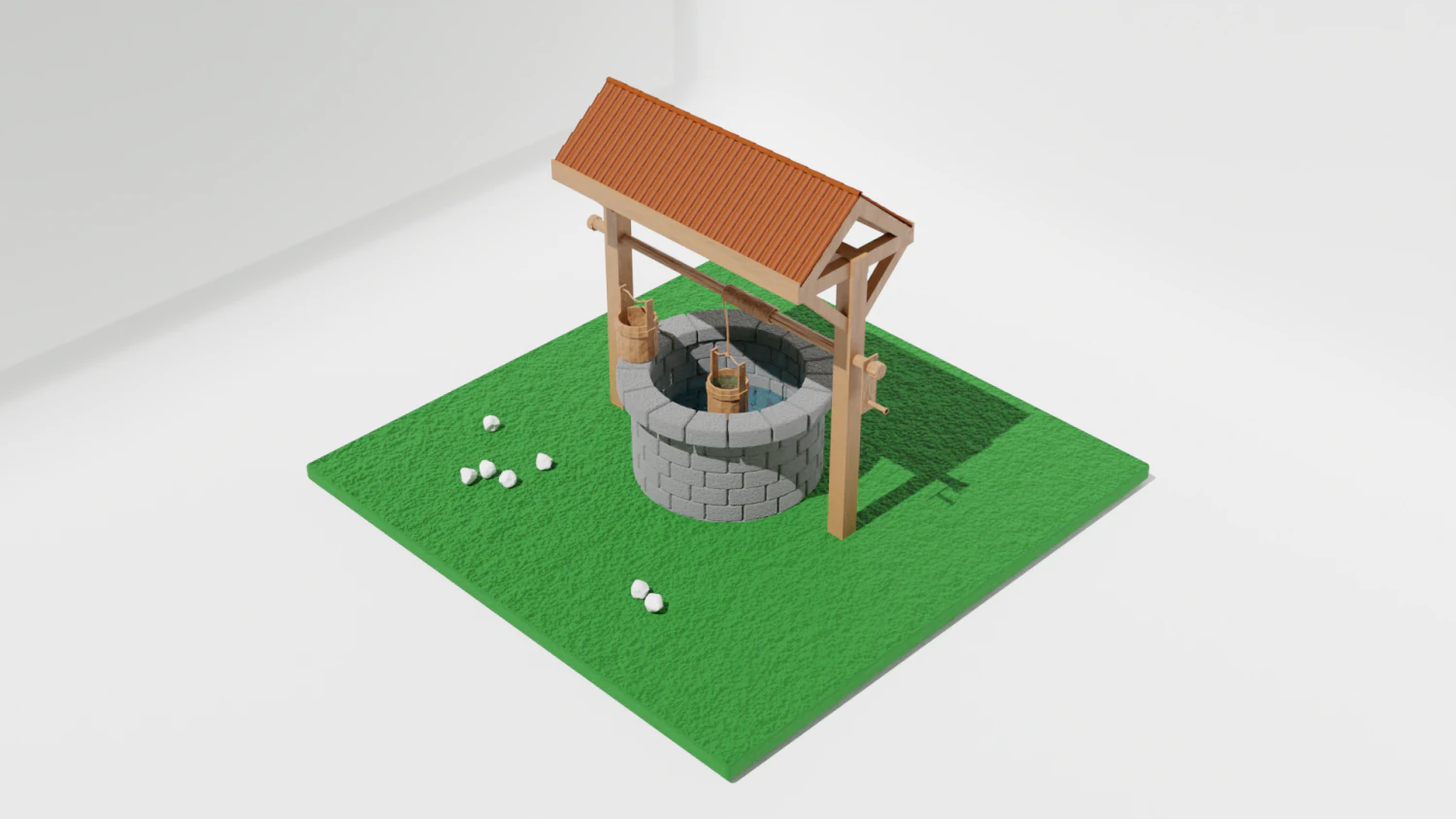 3D Water Well 3D Model .c4d .max .obj .3ds .fbx .stl .blend 