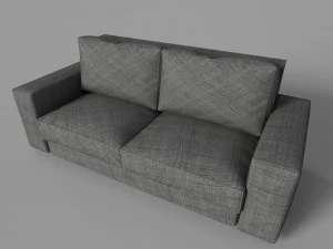 серый диван 3D Модель