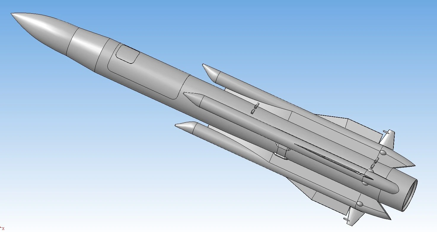 anti-ship missile as-17 krypton x31-a 3D Print Model .c4d .max .obj .3ds .fbx .stl .blend 