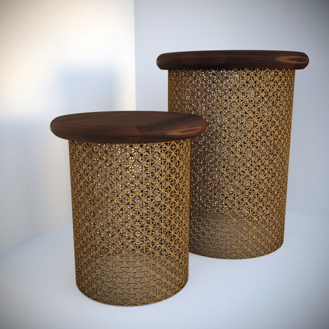 metal round coffee tables Modèle 3D .c4d .max .obj .3ds .fbx .stl .blend
