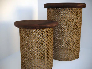 tavolini rotondi in metallo Modello 3D