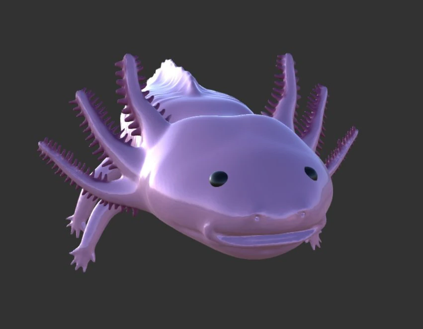 axolotl 3D Model .c4d .max .obj .3ds .fbx .stl .blend 
