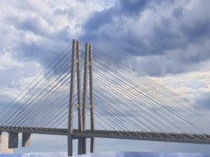 cable-stayed bridge 3D Model