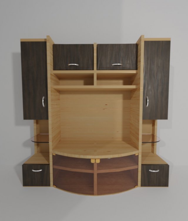 Wall in the living room Model 3D .c4d .max .obj .3ds .fbx .stl .blend