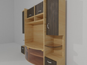 Wall in the living room Model 3D