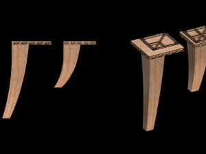 Furniture legs small and large 3d print model 3D Print Model