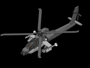 Modelo de dise&ntilde;o de helic&oacute;ptero de ataque Apache rc: mire el v&iacute;deo Modelo de impresión 3D