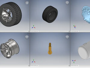 Rc porsche carrera gt printable rim and wheel model - please watch the video 3D Print Model
