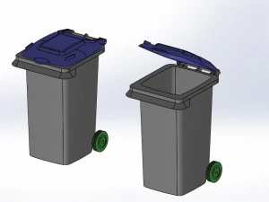 Modelo de cubo de basura de juguete y portal&aacute;pices: mire el v&iacute;deo Modelo de impresión 3D