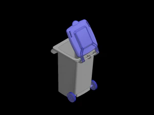 Modelo de cubo de basura de juguete y portal&aacute;pices: mire el v&iacute;deo Modelo de impresión 3D