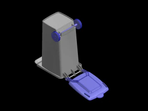 Modelo de cubo de basura de juguete y portal&aacute;pices: mire el v&iacute;deo Modelo de impresión 3D
