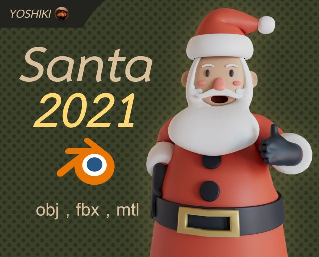 Santa 2021- illustration characteronly by yoshiki 3D-Modell .c4d .max .obj .3ds .fbx .stl .blend 