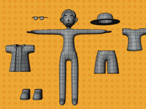 Bucky 3d character christmas summer business by Yoshiki 3D Model