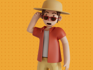 Bucky 3d character christmas summer business by Yoshiki 3D Model