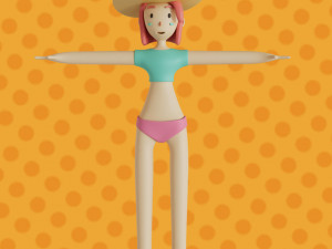 Cara 3d character christmas summer business by Yoshiki 3D 모델