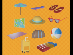 Asset summer collection low-poly by Yoshiki 3D 모델