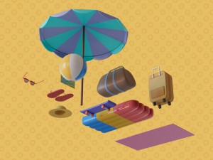 Asset summer collection low-poly by Yoshiki 3D-Modell