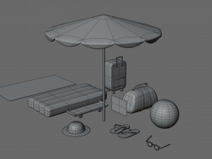Asset summer collection low-poly by Yoshiki 3D-Modell