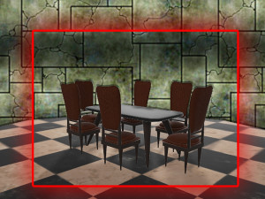 Table with six chairs 3D Model