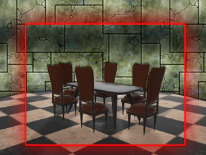 Table with six chairs 3D Model