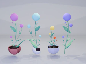 Fleur avec pot Modèle 3D