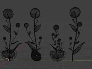 Fiore con vaso Modello 3D