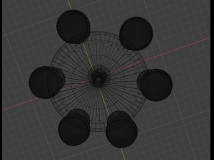 Table set with six seats 3D Model
