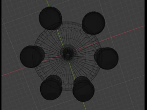 Table set with six seats 3D Model