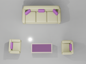 Set Armchair FBX and OBJ 3D Модель