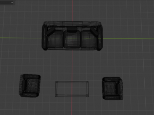 Set Armchair FBX and OBJ 3D Модель