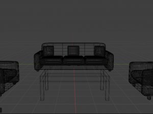 Set Armchair FBX and OBJ 3D Модель