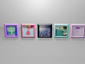 पाँच चित्र सेट करें 3D मॉडल