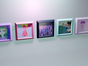 Set the five Pictures 3D-Modell