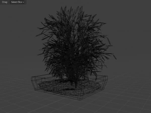 Pots with different colored plants 3D Model