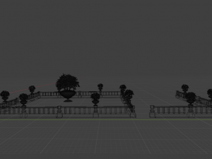 Fence with terracotta pot Model 3D