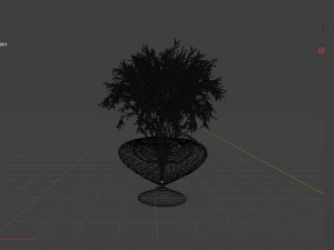 Fence with terracotta pot 3D Model