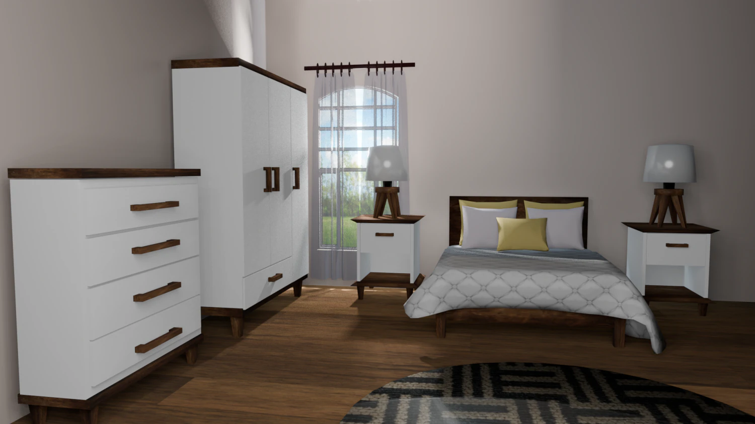 Jogo de quarto Modelo 3D .c4d .max .obj .3ds .fbx .stl .blend 