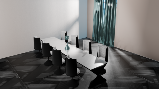 Table set with eight chairs 3D Model .c4d .max .obj .3ds .fbx .stl .blend 