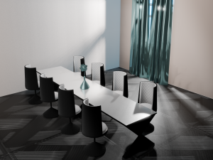 Table set with eight chairs Modelo 3D