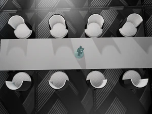 Table set with eight chairs 3D Model