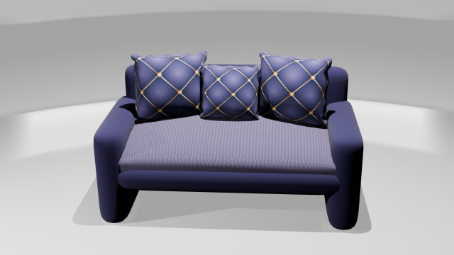 Blue armchair 3D Model .c4d .max .obj .3ds .fbx .stl .blend 