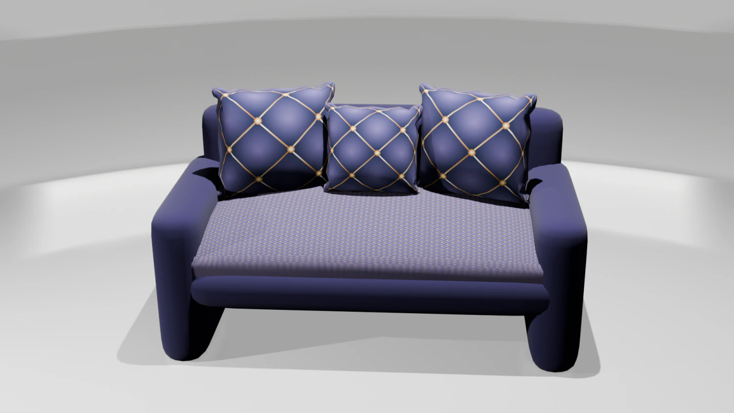 Blue armchair 3D Model .c4d .max .obj .3ds .fbx .stl .blend 