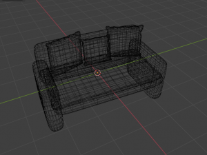 Blue armchair 3D Model