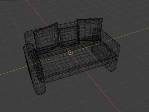 Blue armchair 3D Model