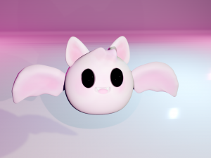 Kawaii bat character pink Modelo 3D