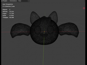Kawaii bat character pink Modelo 3D