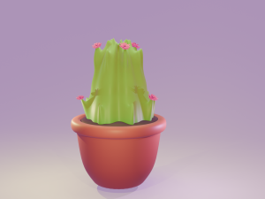 Cactus with flowers Modelo 3D