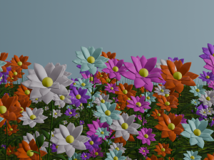 Colorful flowers Modelo 3D