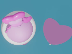 Heart style armchair and table 3D Model